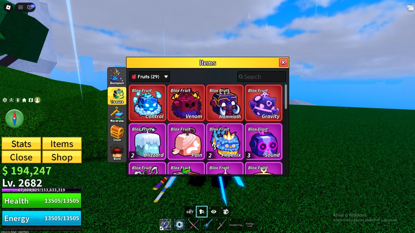 Conta de Blox Fruits Completa com Portal e Buddha Permanente Raças v4 e gamepass