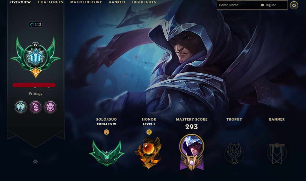 Conta esmeralda 4 LOL, MMR BOM e MONO TALON!