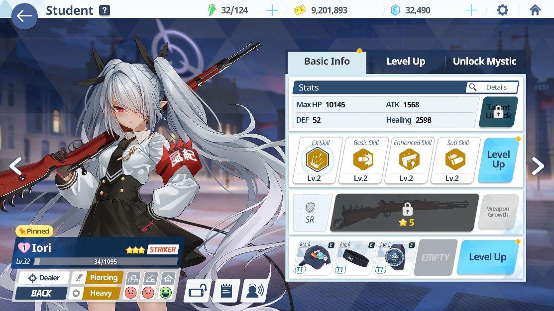 BLUE ARCHIVE GLOBAL | LV32 | 32K PYROXENES | SHUN + IORI | ENTREGA AUTOMATICA