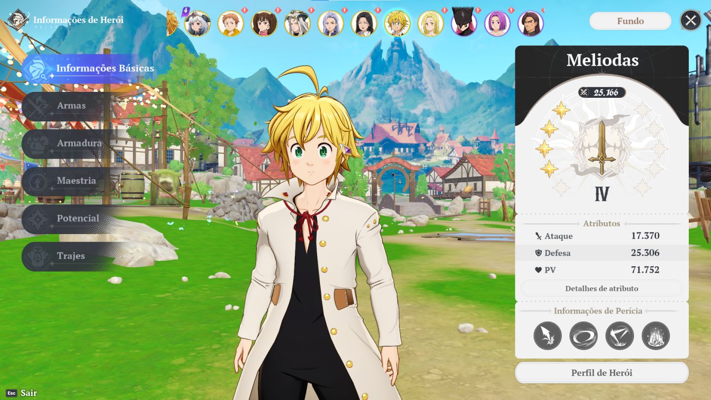 7DS ORIGIN | CONTA COM DERIERE P7 + MERLIN P5 + PERSONAGENS E RECURSOS