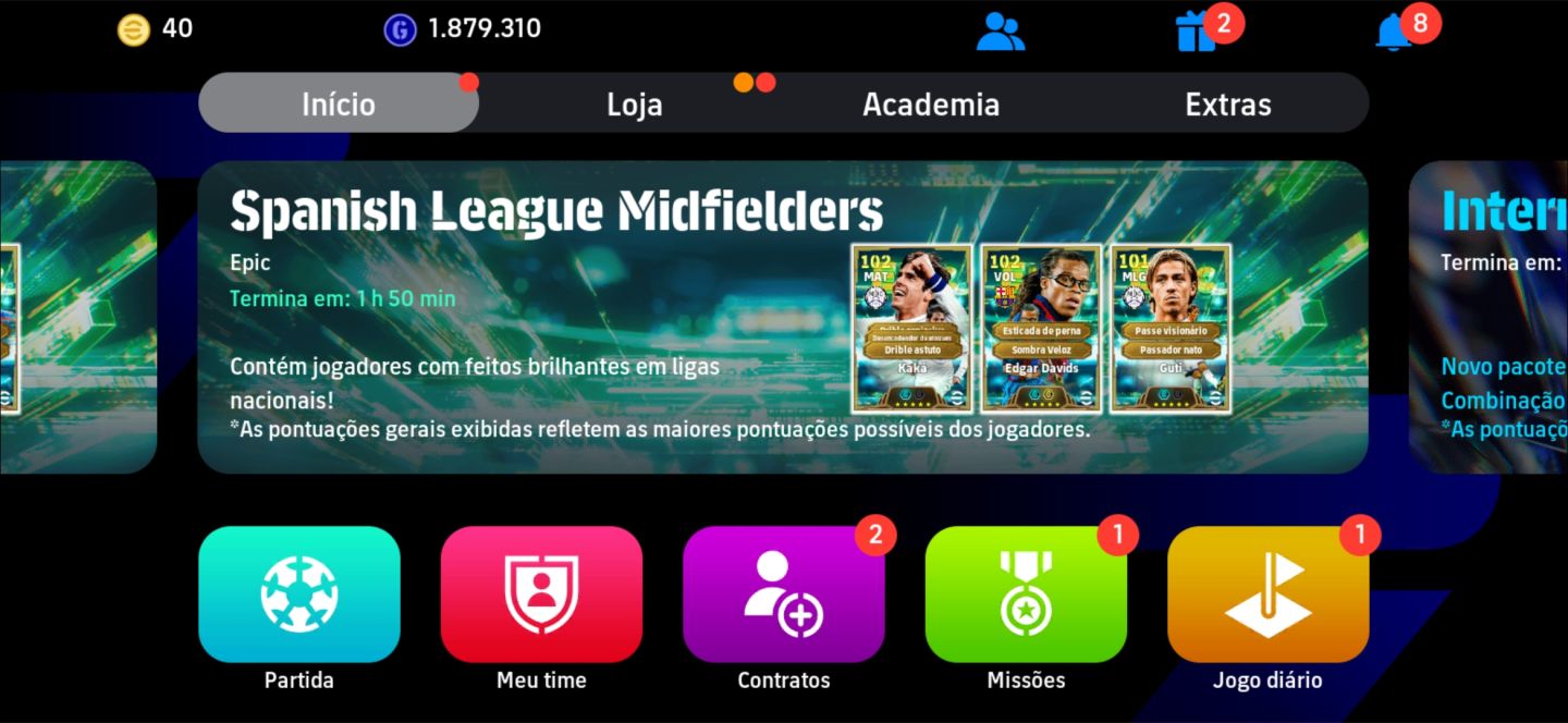 CONTA eFOOTBALL 3263 DE FORÇA COLETIVA