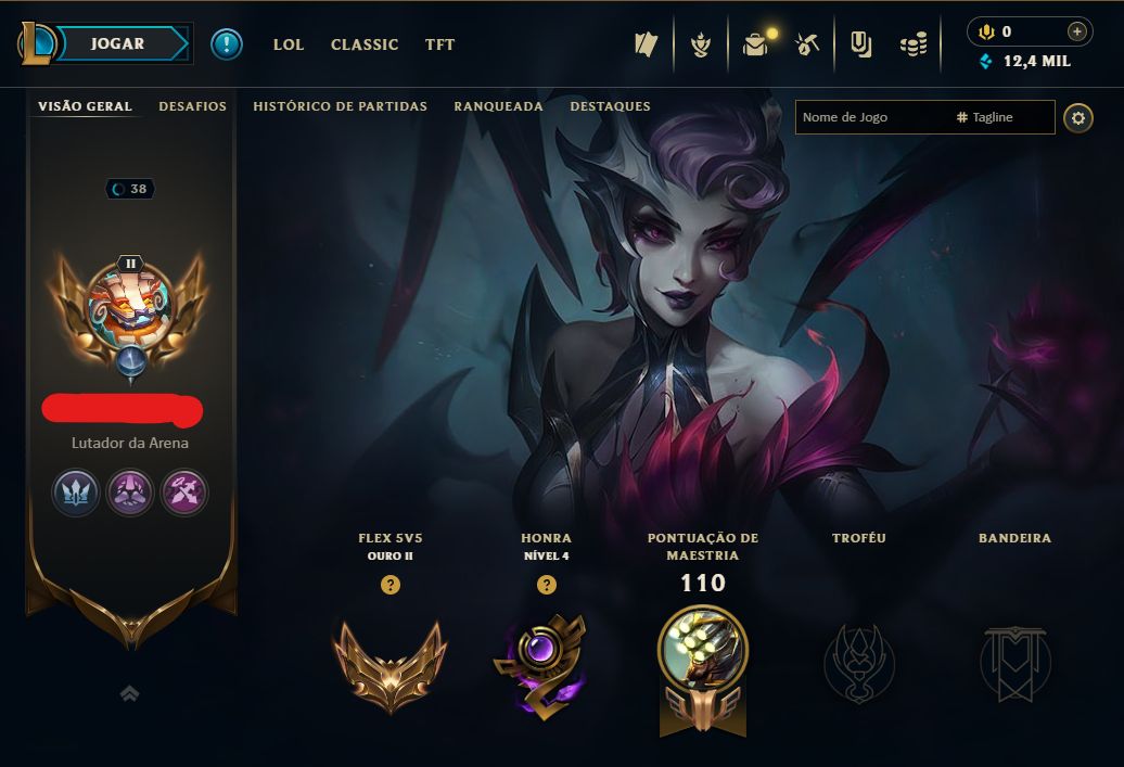 [Entrega Automática] Conta Lol Ouro, 46 Skins, 12K Ea, Honra 4, Upada na Mão