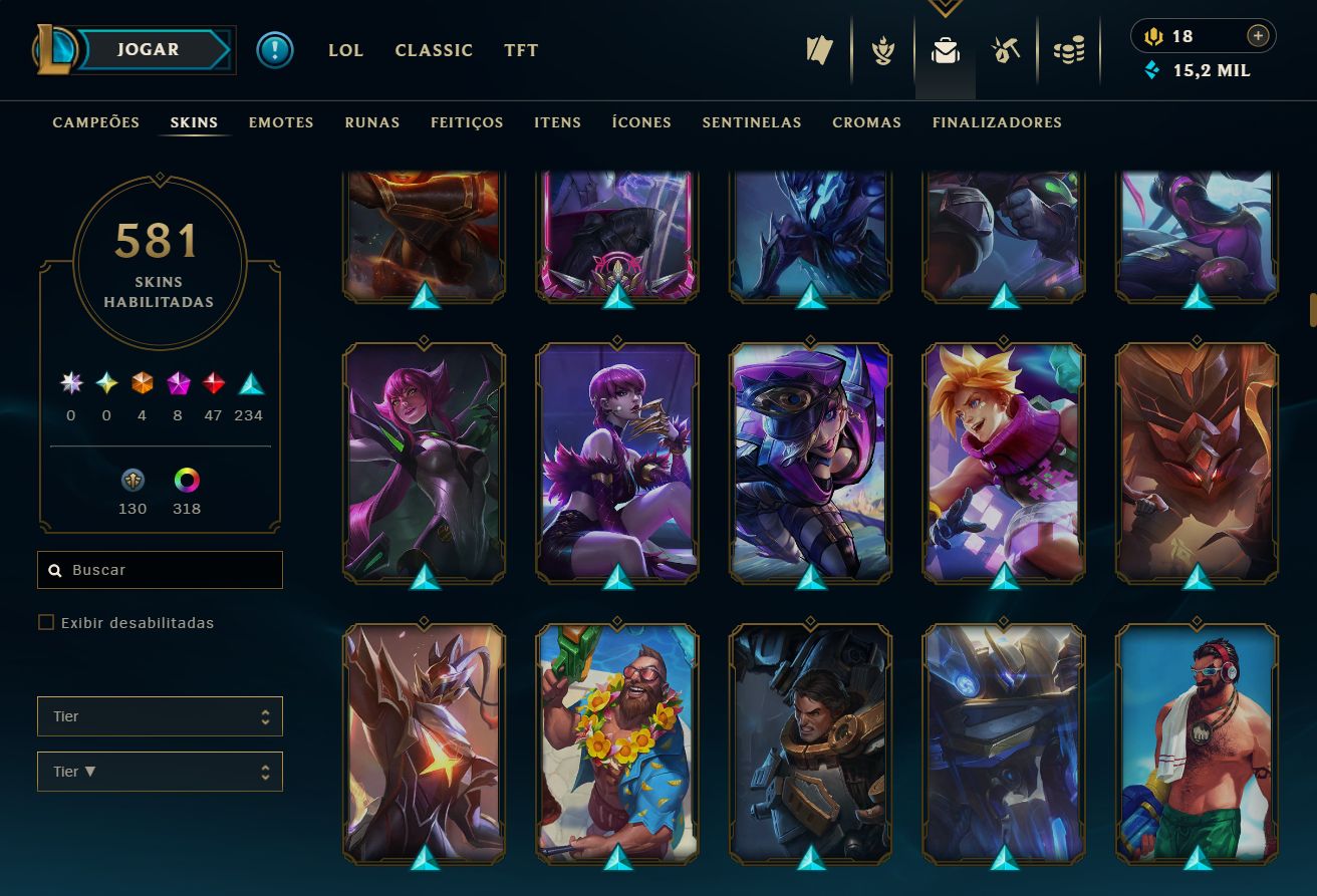 Lvl 577 | 581 Skins | Bordas, Icones de 2013, e Muito Mais...