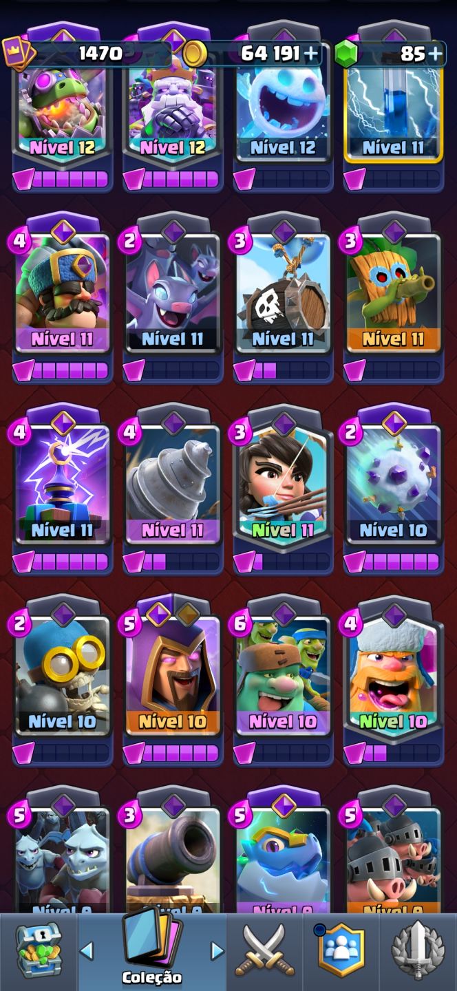 Conta de clash royale arena lendaria muito upada