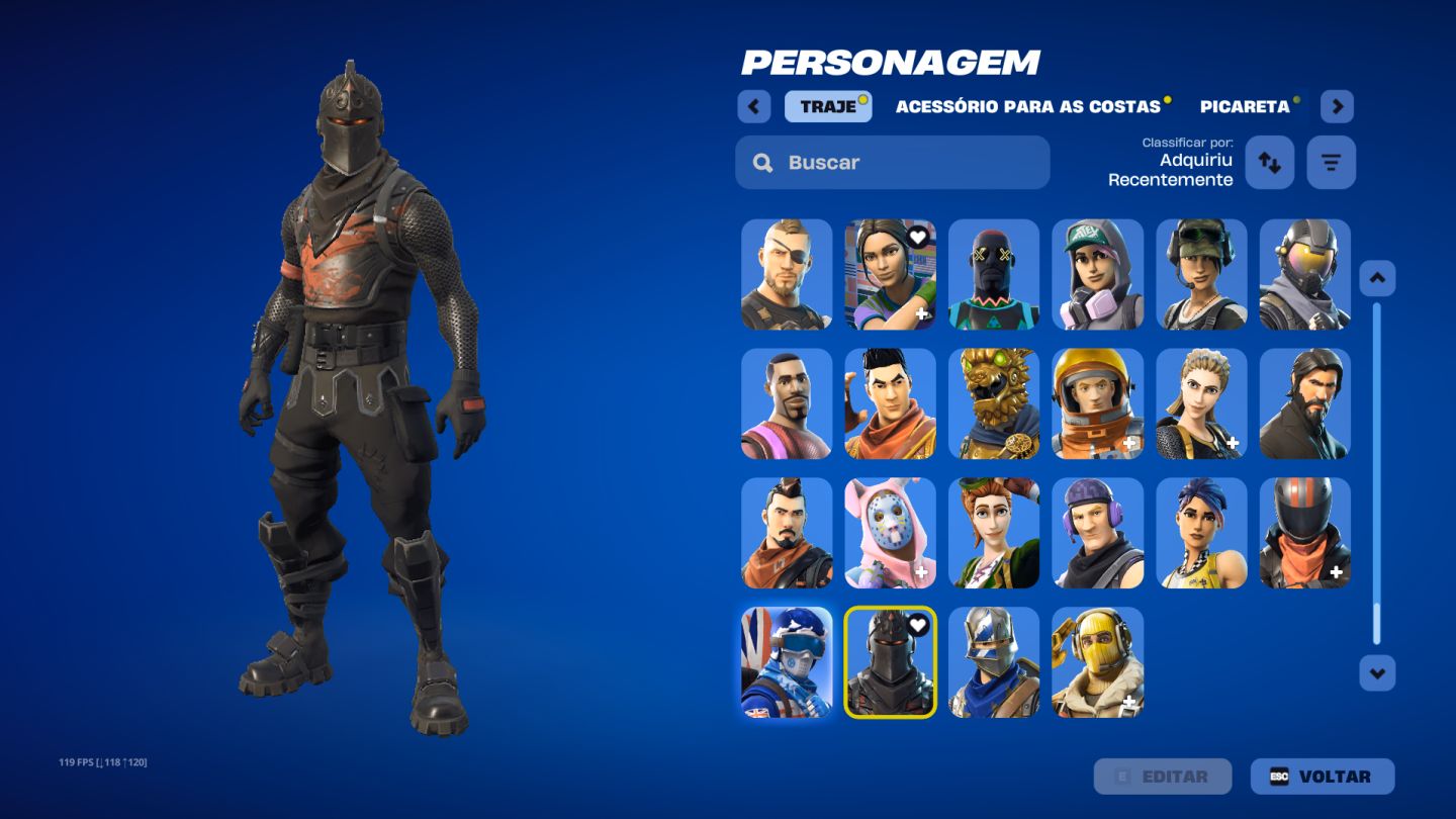 Conta com passes antigos e skins raras (Fortnite)