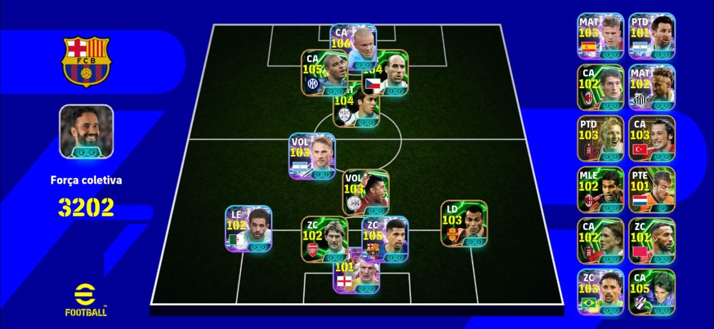 CONTA EFOOTBALL RARA! KOLLER BUGADO + HALLAND PRIME + ADRIANO IMPERADOR E+++!