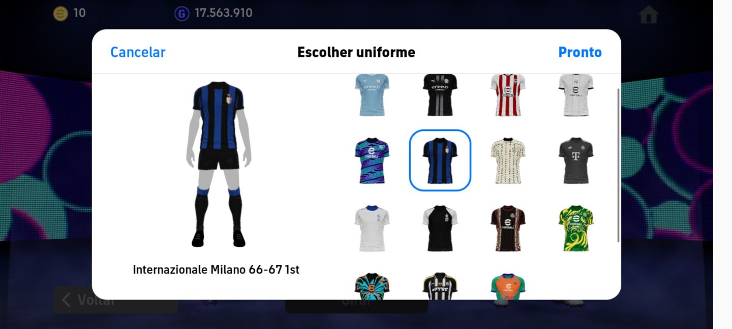 Conta efootball messi contato físico