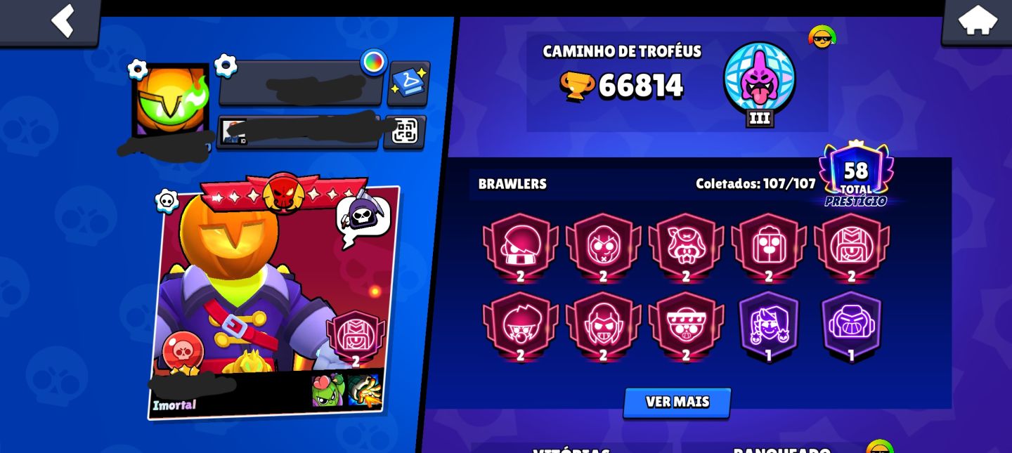 CONTA BRAWL STARS COMPLETA! 66K !VÁRIOS NÍVEL 11!! CONTA DE 2022! ! MUITAS SKINS