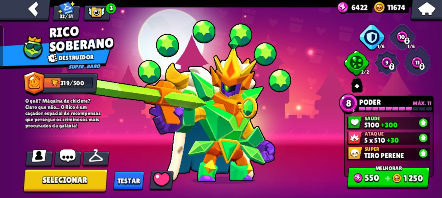 Conta Brawl Stars 21K Troféus | 76 Brawlers | 15 Max