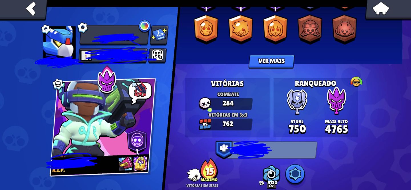 Conta de brawl stars cheia de skins FA