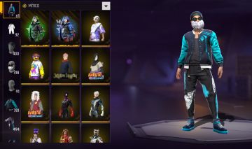 Conta Free Fire criada em 2018 , com conjunto angelical azul e conjunto verde