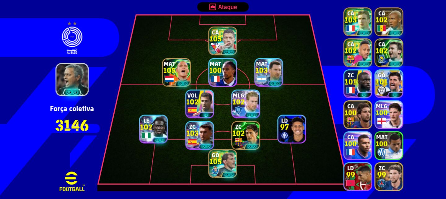 Conta efootball mobile 2 blitz curler