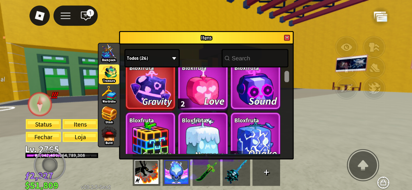 Conta de blox fruit quase level max