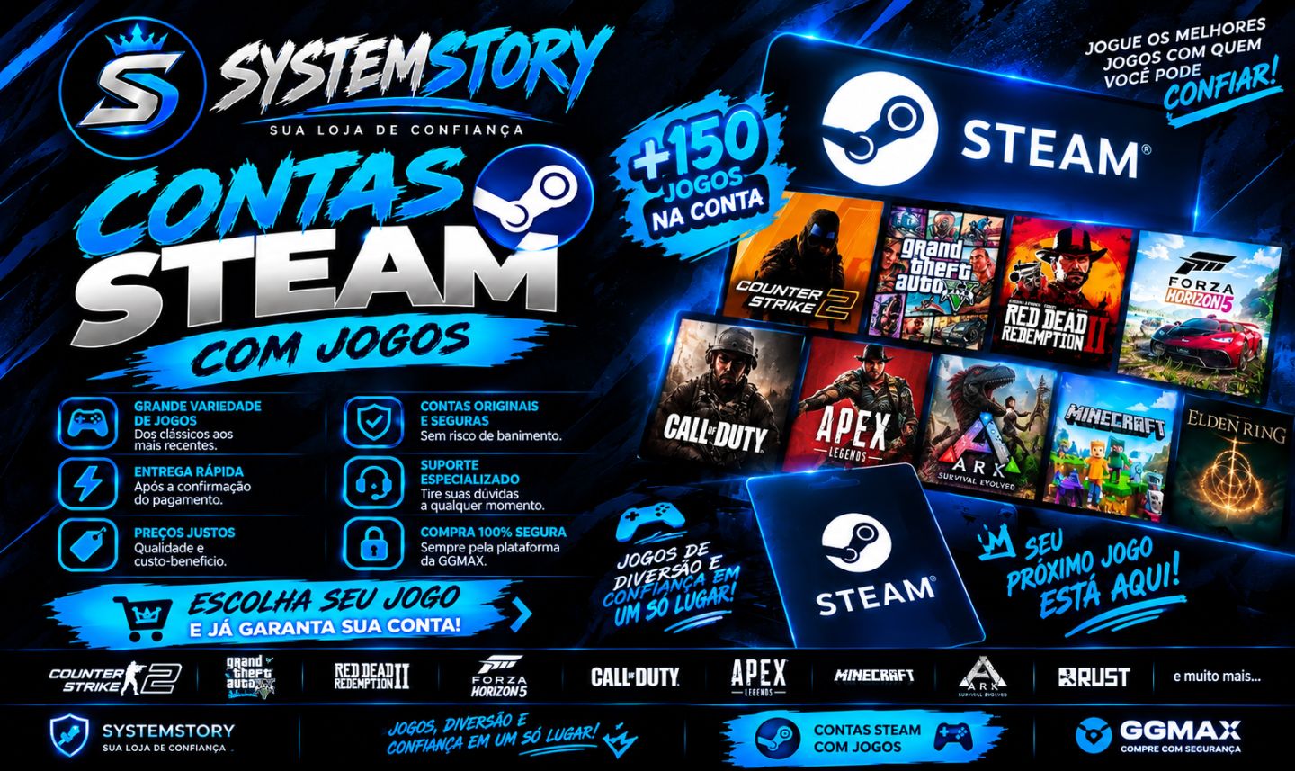 CONTA STEAM COM 150 JOGOS PAGOS