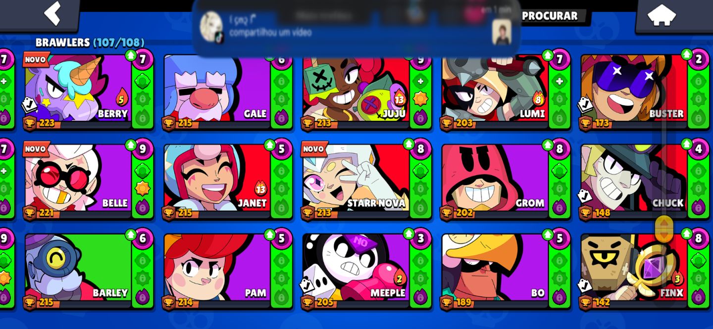 Conta brawl stars 2019 com todos brawlers 55K trofeu