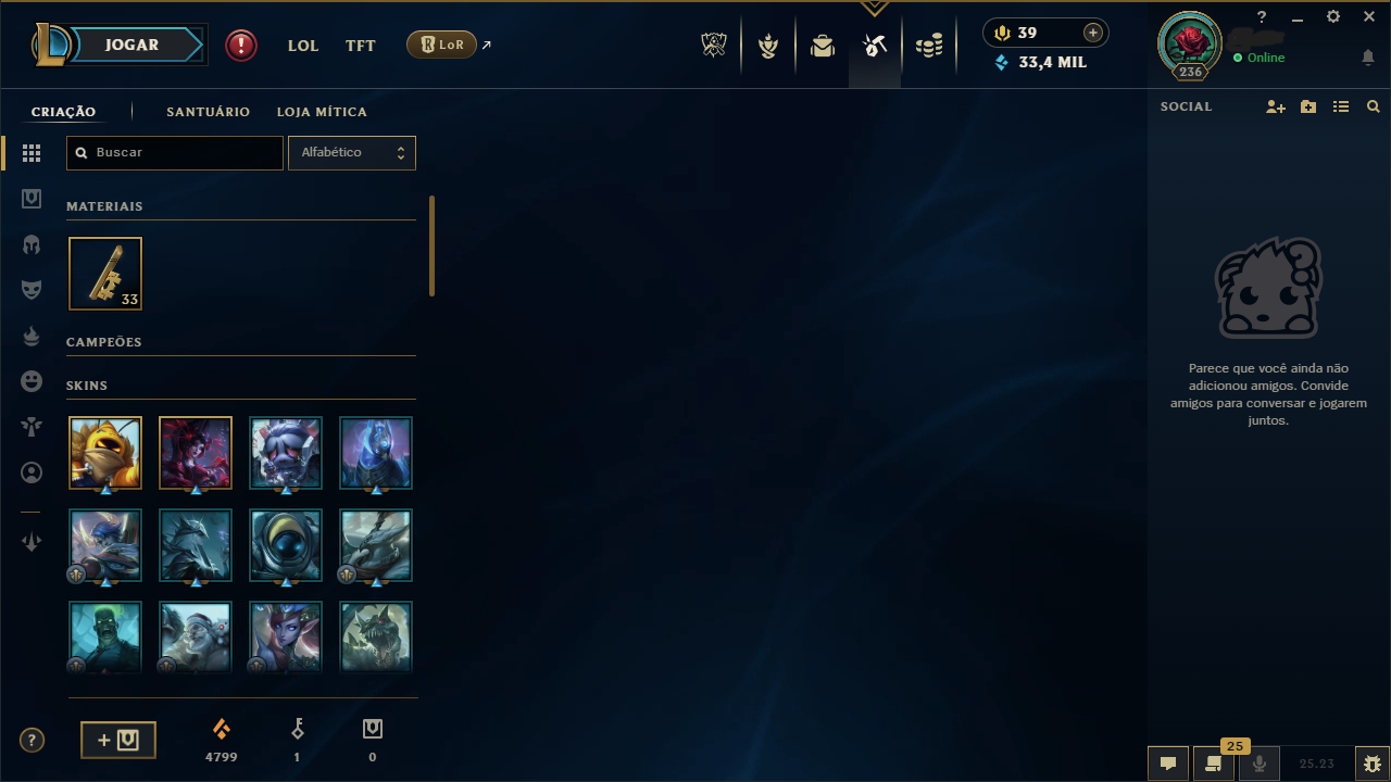 FULL ACESSO | Conta LOL & Valorant com skins e+