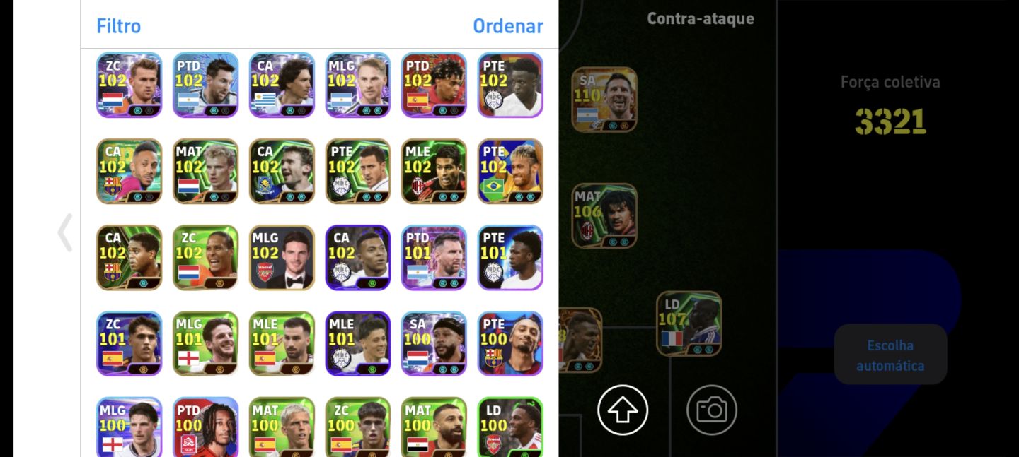 Conta efootball com 3321 de força