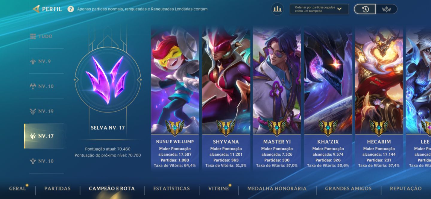 Conta wild rift ex top 1 lucian, lenda e monarca!! main adc e jungler e etc!