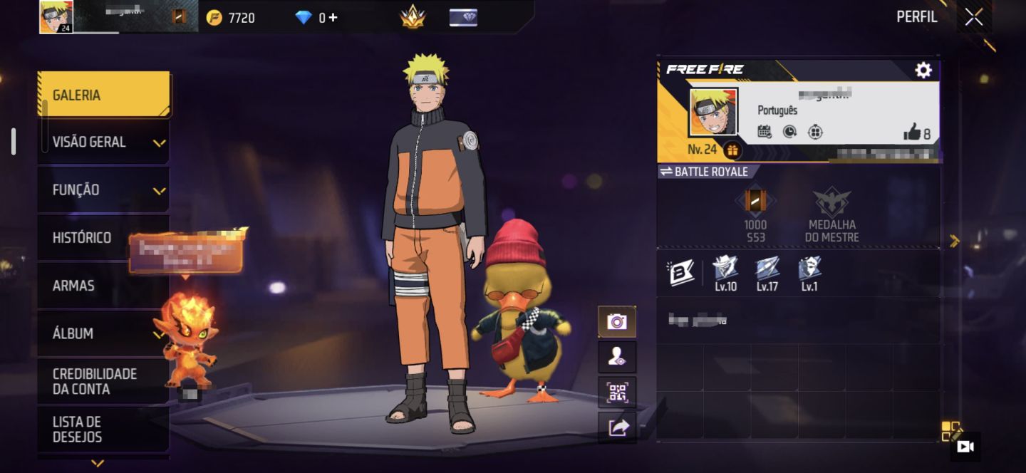 Conta de Free Fire | Naruto | Nivel 24