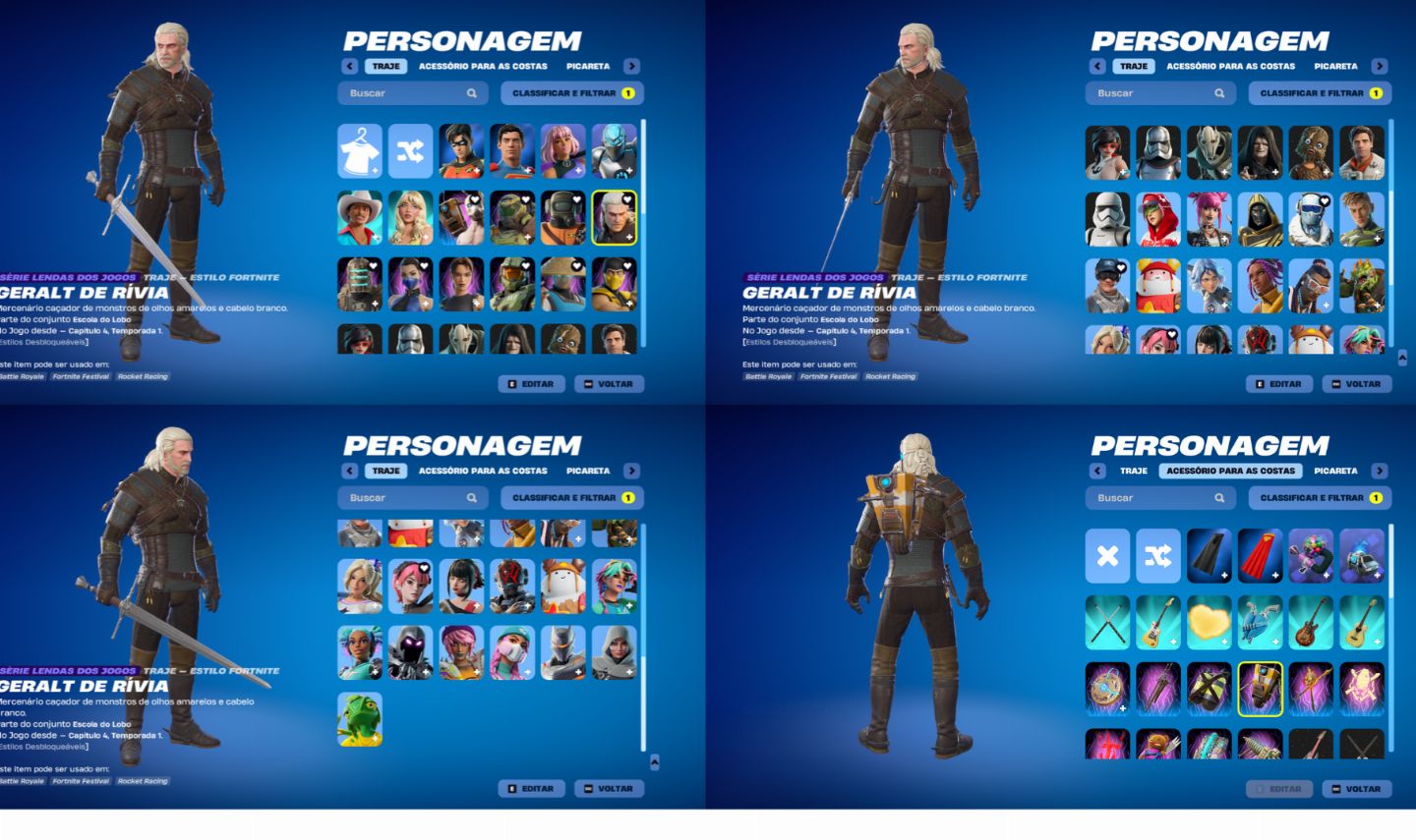 CONTA FORTNITE RARA - GERALT E DOOM