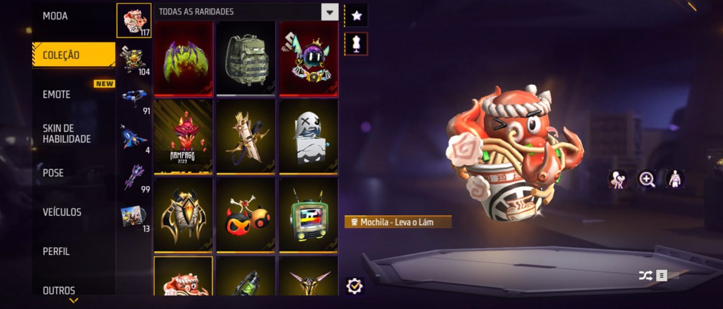 Conta de Free Fire com skins raras