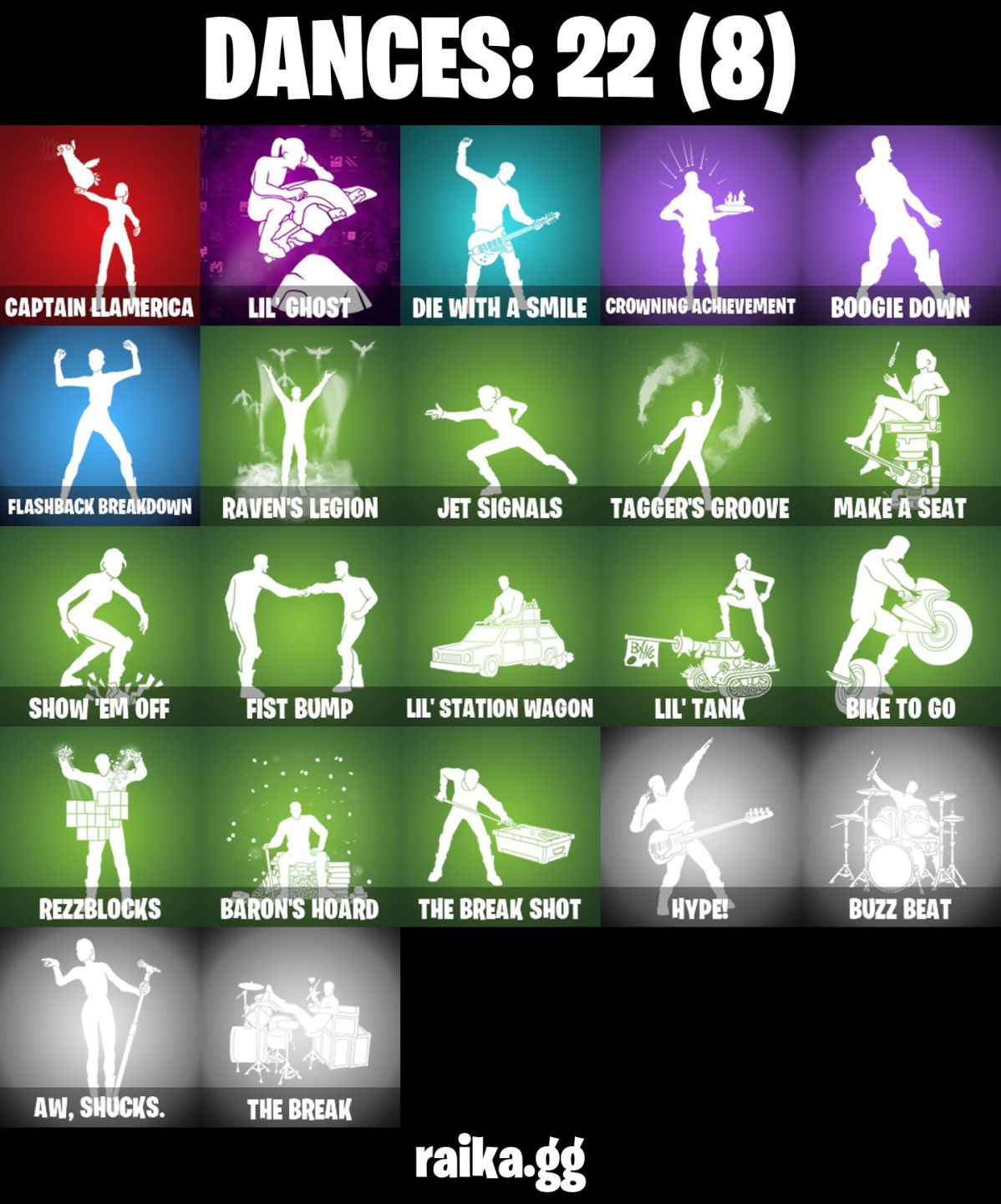 26 Skins - subzero cryptic, cobalt snowfoot, santa dogg, 450 vbucks