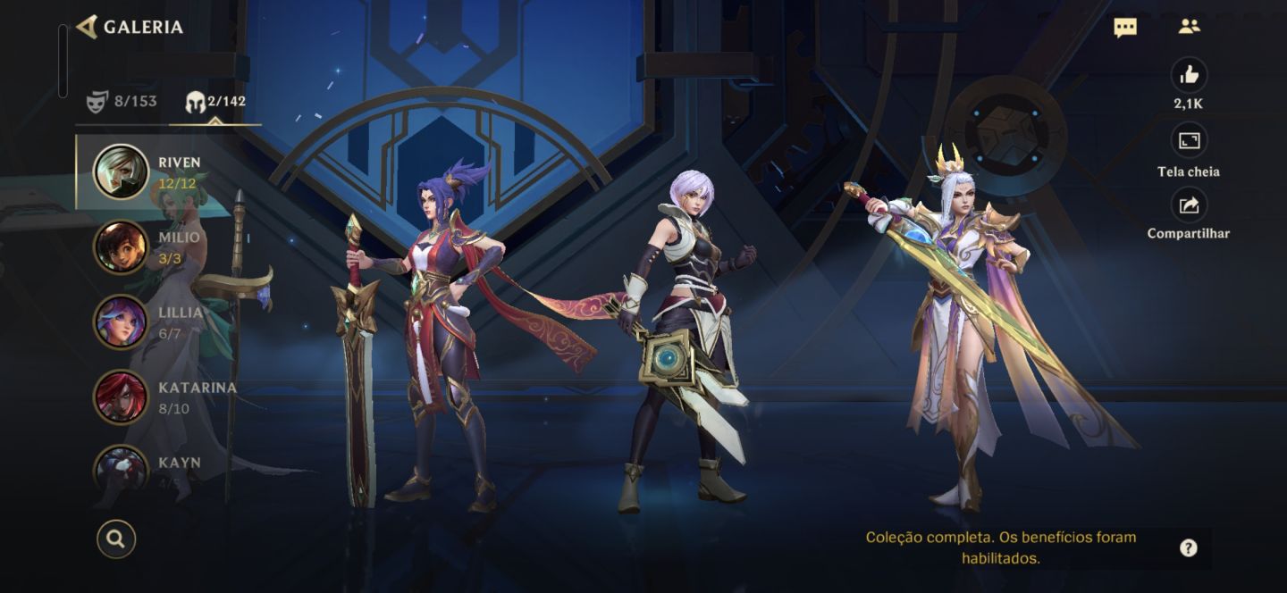 Conta GM todas Skins riven, muitas lendárias e muitas limitadas