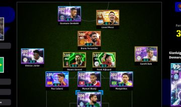 Conta eFootball PC 3262 FC: Messi 109, Dembélé 107 e Vinícius Júnior 107