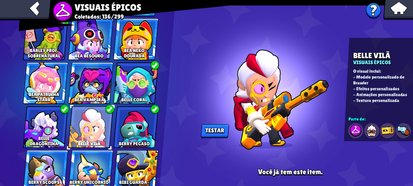 Conta de brawl stars com skins raras e muito conteúdo! (promo)