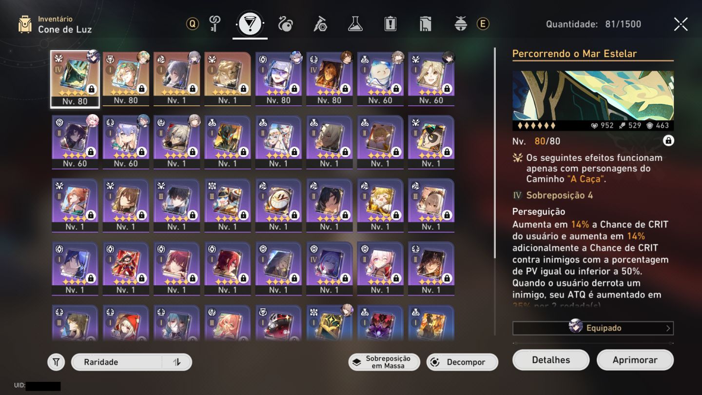 Conta de honkai star rail com aventurine E1S1!