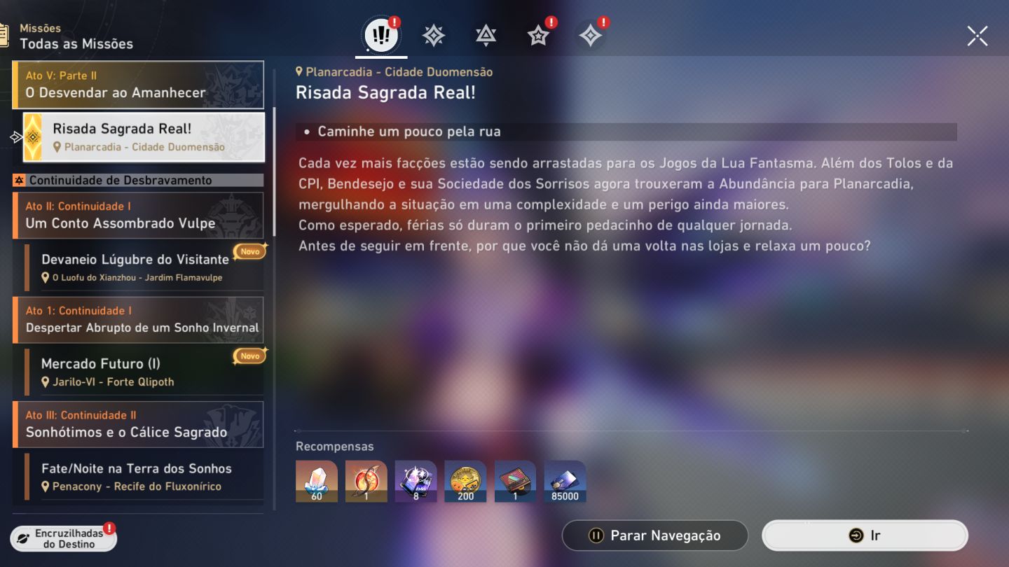 CONTA STAR RAIL END GAME COM VARIOS T5