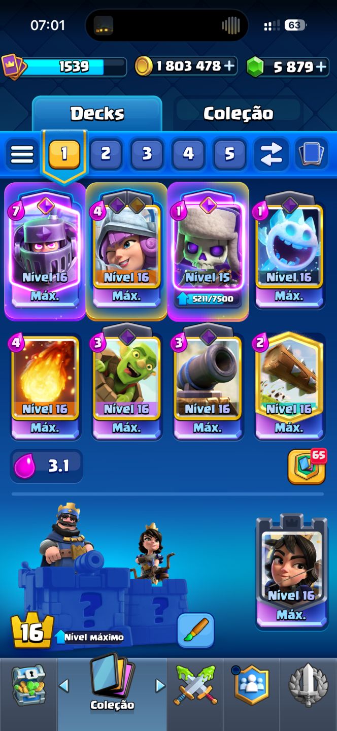 Conta Clash Royale UPADA 13.5k+ 4 decks full, aceito propostas