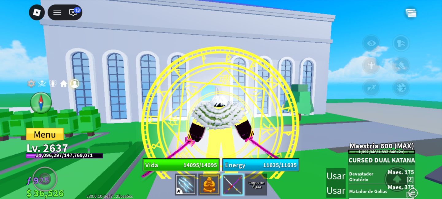 Conta de blox fruts com gastos dentro do jogo