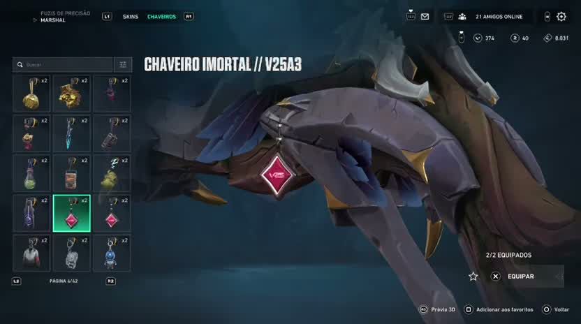 Conta com muita skin