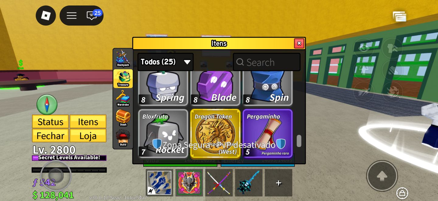 CONTINHA DE BLOX COM VARIAS SKINS E TOKEN DRAGON PERM