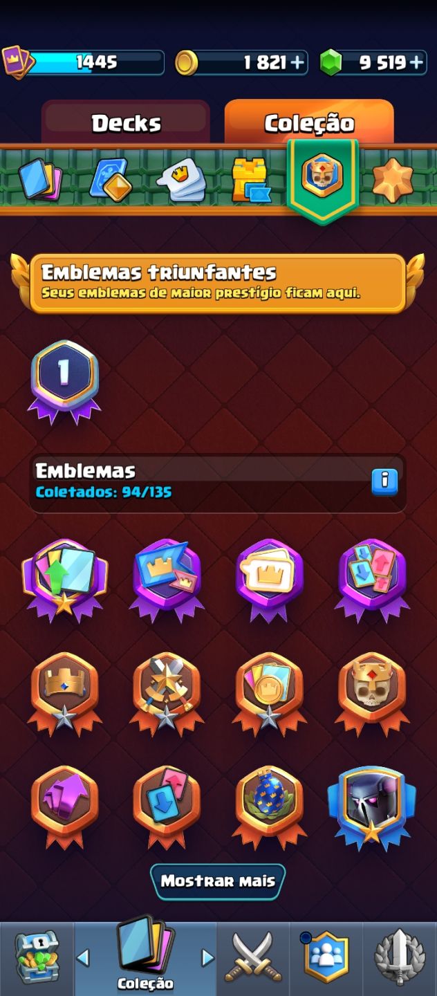 CONTA CLASH ROYALE NIVEL DE REI 14, +9MIL GEMAS E TROCA NICK GRÁTIS