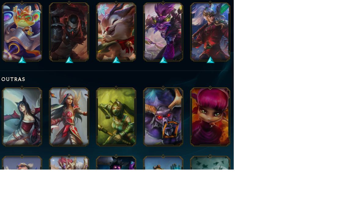 CONTA LEAGUE OF LEGENDS - ESMERALDA IV 67 SKINS 2 ULTIMATE lv89 upada a mão