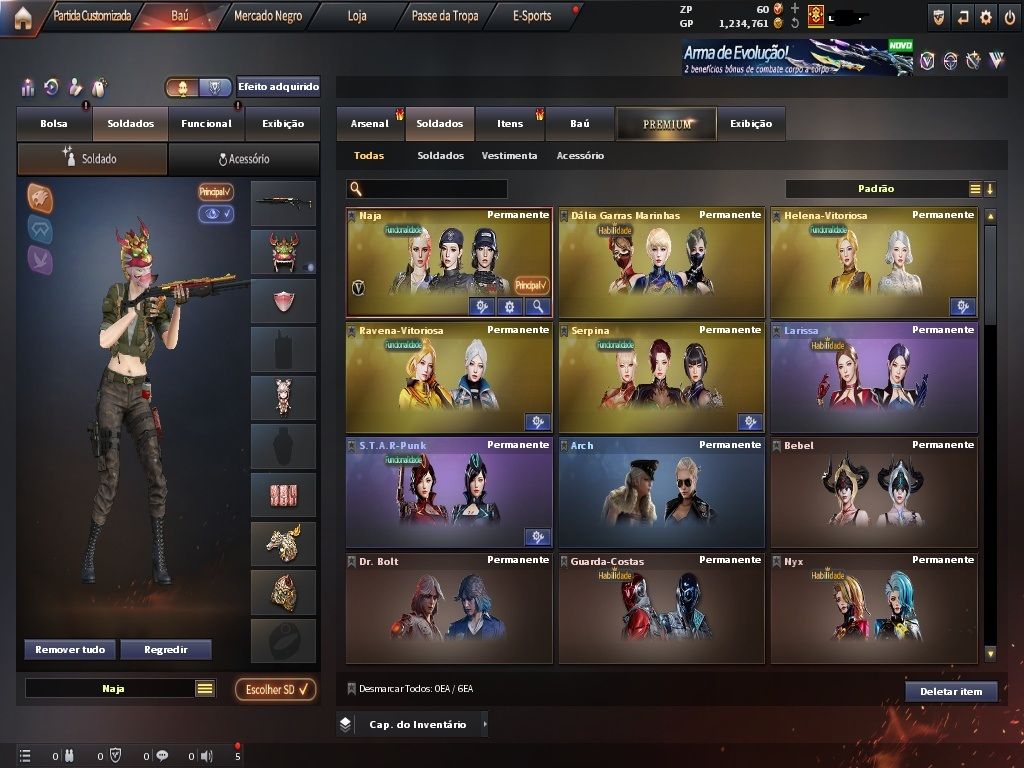 CONTA MARECHAL,BUFF 7,COM 5 ARMAS DE CRITICO MZ,CHEYTAC,CYBORG,USP,EMAIL ON