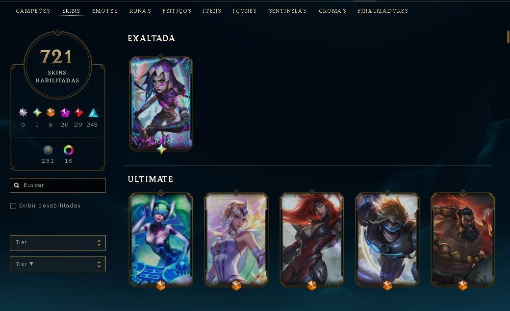 CONTA LOL 2013 | 721 SKINS + JINX EXALTADA GACHA + 17 PRESTÍGIO | FULL ACESSO