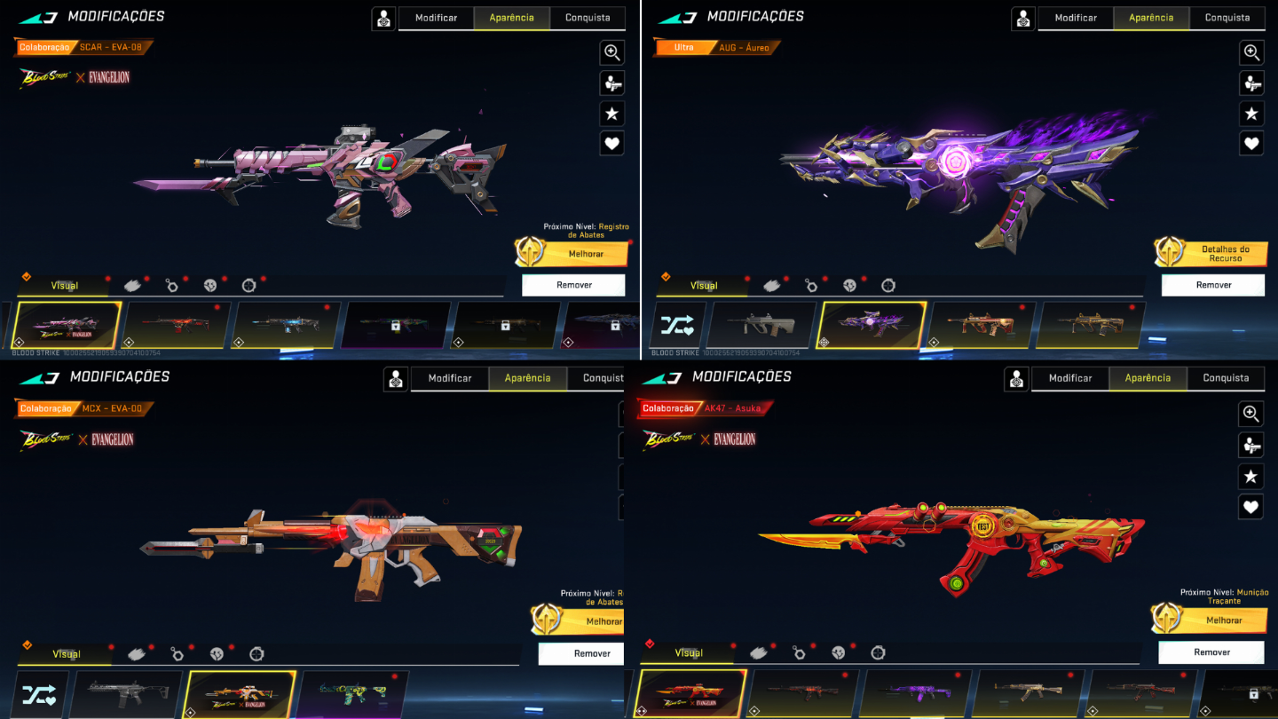 CONTA BLOOD STRIKE COM VARIAS SKINS 1 EVO 11 ETERNAS E 31 ULTRAS