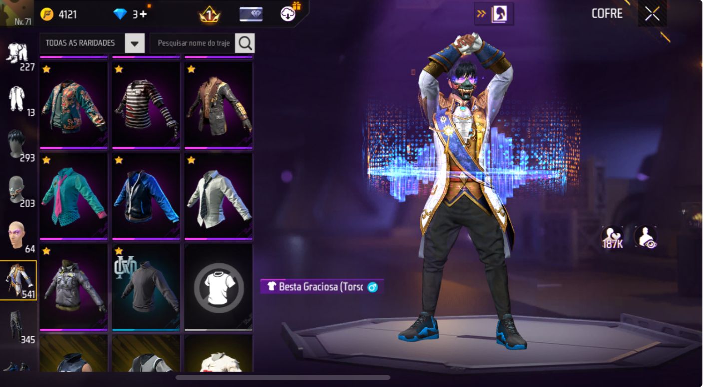 CONTA DE FREE FIRE | MUITO GEMADA | 541 PEITORAIS | MUITOS PASSES + LVL ALTO