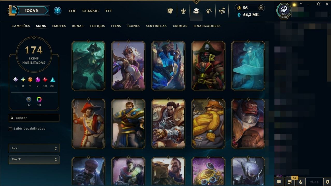 CONTA LOL DESDE 2014 -COLEÇÃO VETERANA - TODOS OS CAMPEÕES
