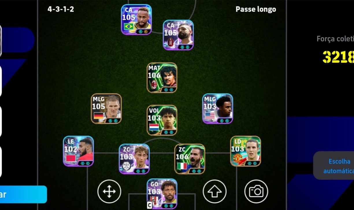 Conta com Gullit 106, com força 3218