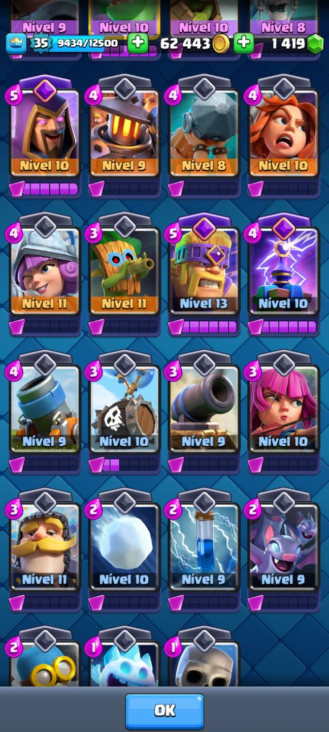 Conta clash royale arena 20