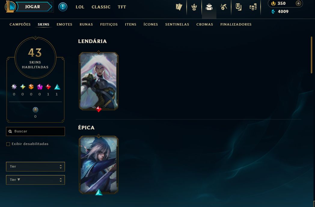 Conta Unranked(MMR VIRGEM) COM RP INCLUSO e skin lendária