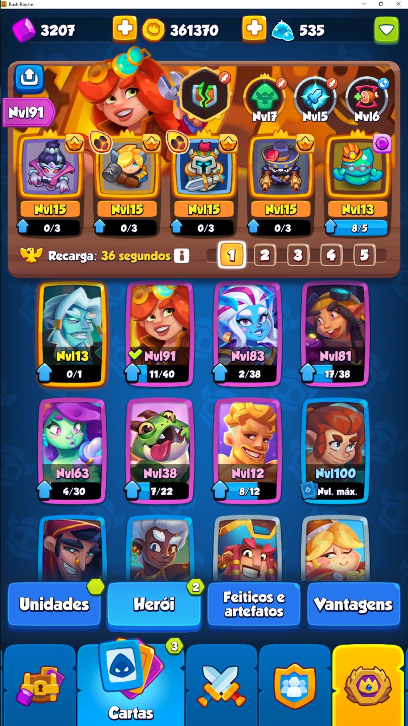 Conta Rush Royale único dono.