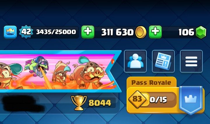 Conta clash Royale lv 42 Arena 21 8.000 troféu