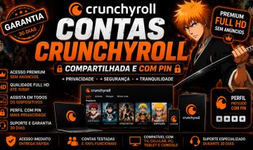 CONTA CRUNCHYROLL MEGAFAN COMPARTILHADA E COM PIN