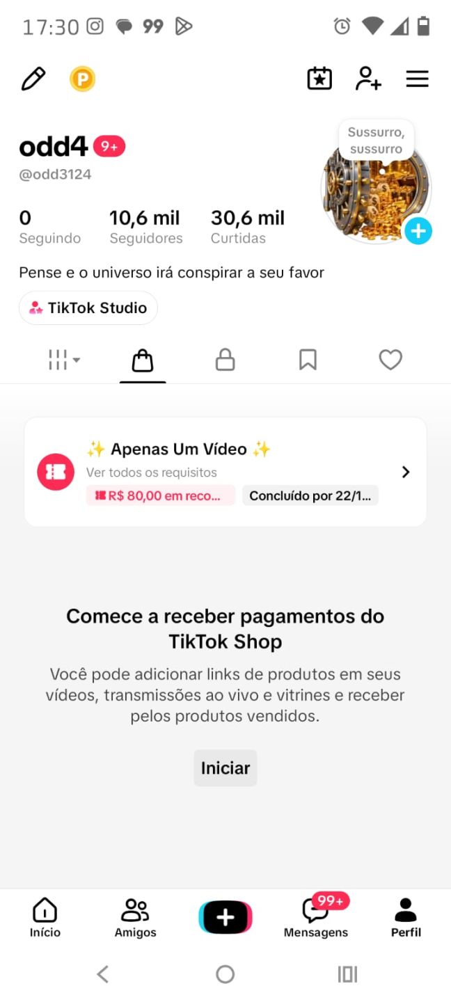 CONTA TIKTOK 10,6K SEGUIDORES, MONETIZAÇÃO E SHOP APROVADO | NICHO PROSPERIDADE