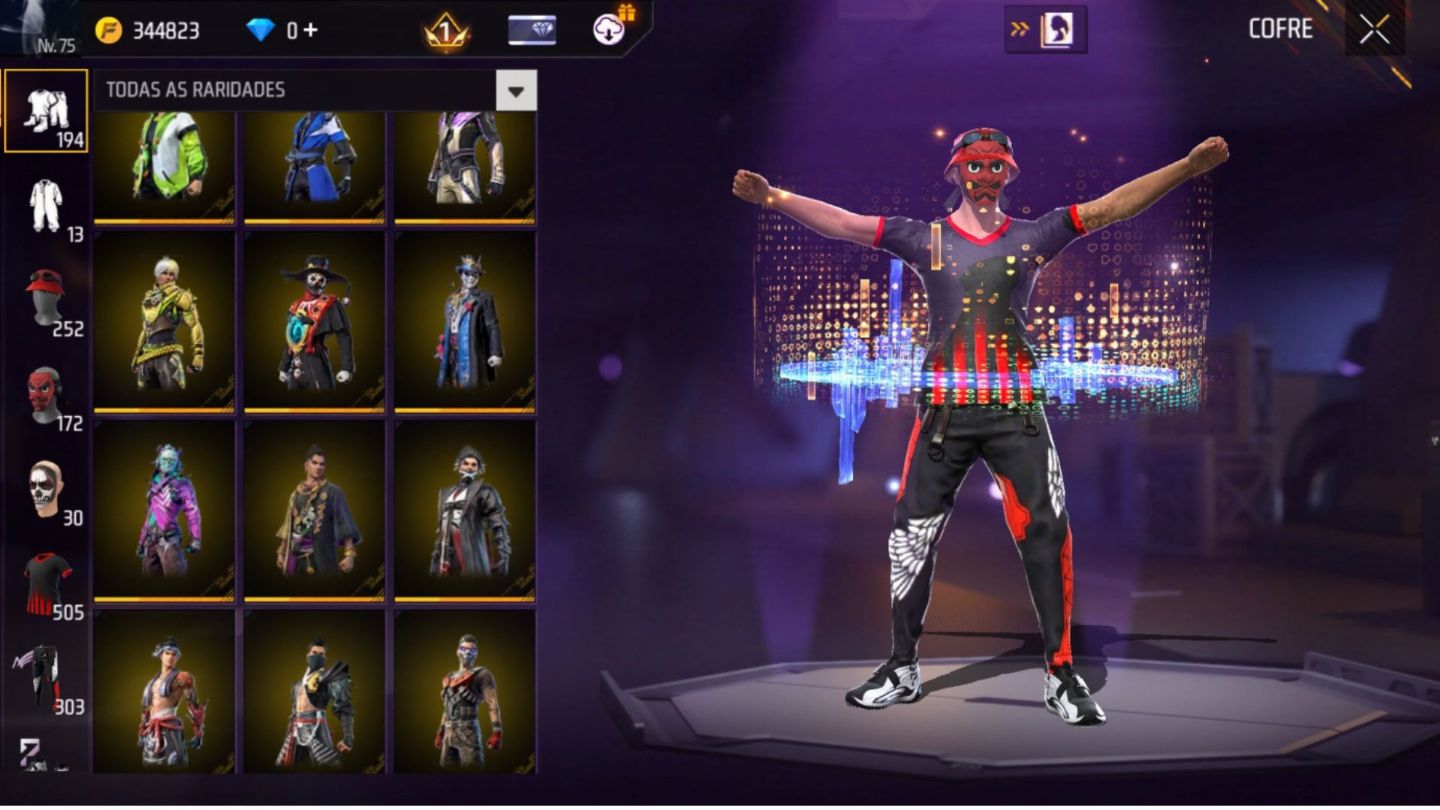 CONTA COM 2 ANGELICAIS, SOMBRA ROXA E AVENTUREIRO /FREE FIRE